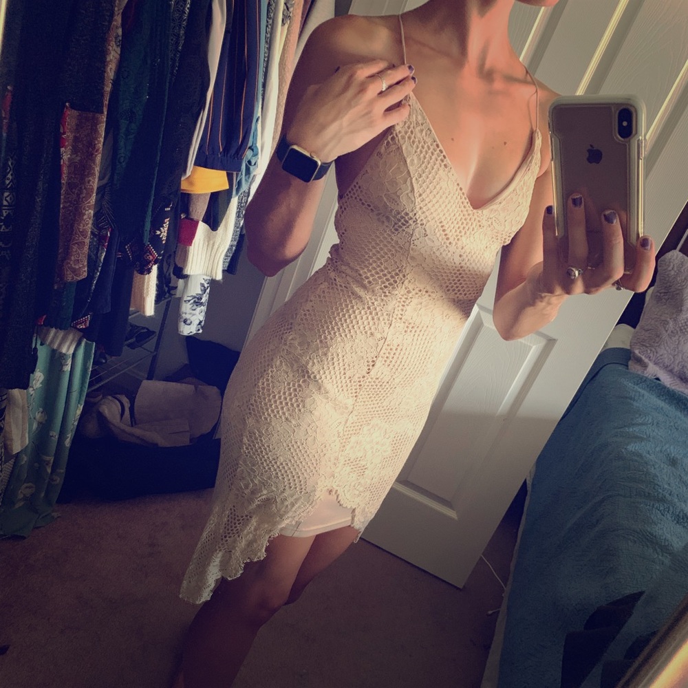 NWOT ivory lace high-low dress
